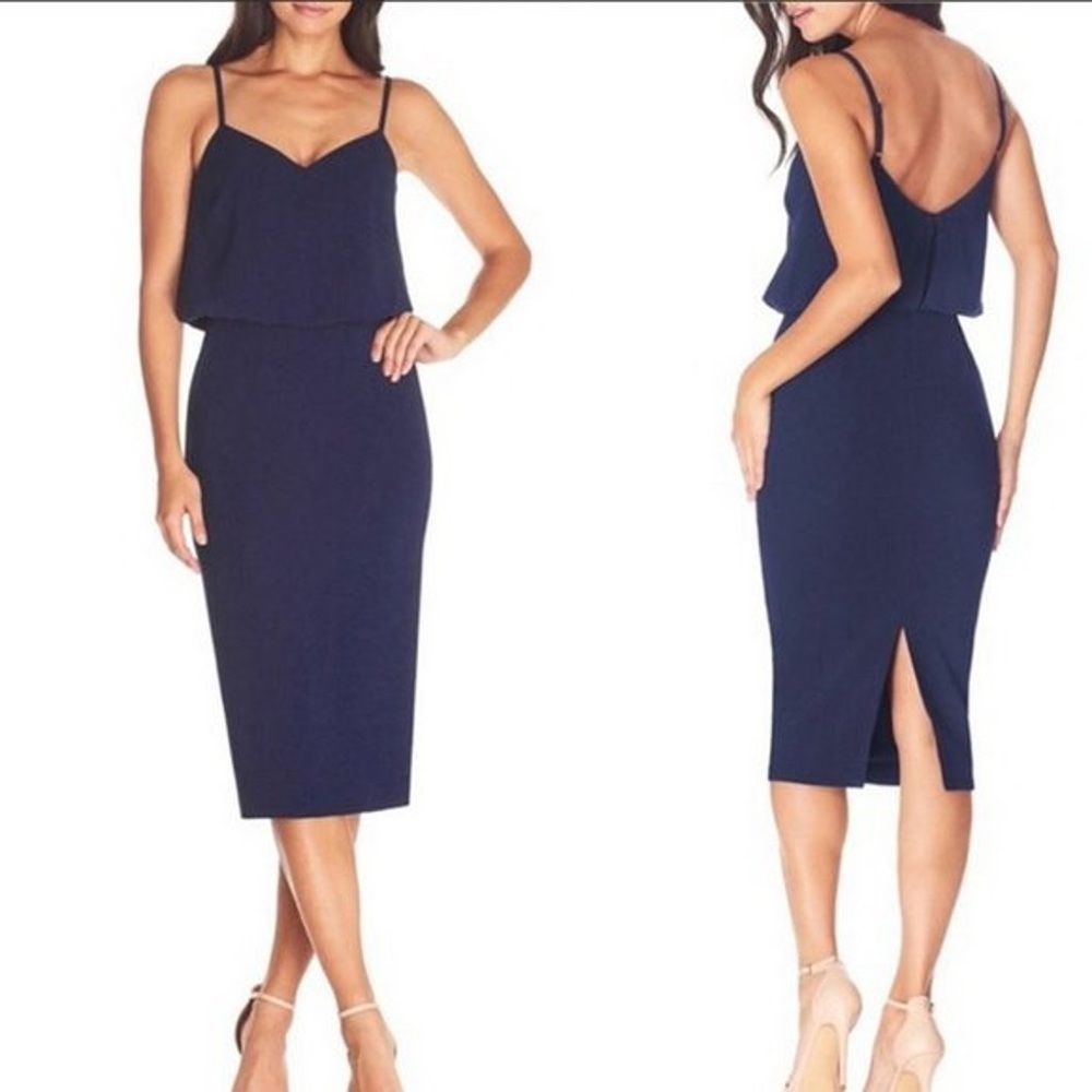 Dress the Population Navy Midi Dress